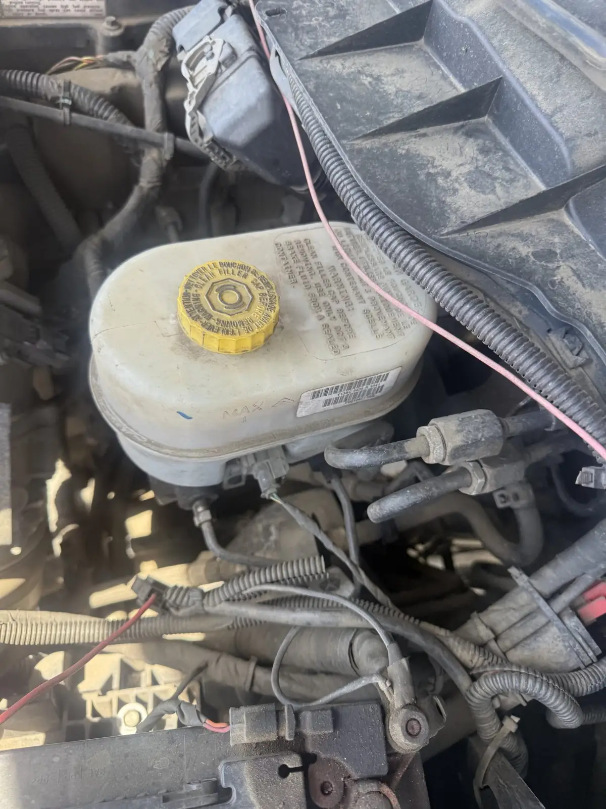 Master cylinder and reservoir on a soft pedal call.